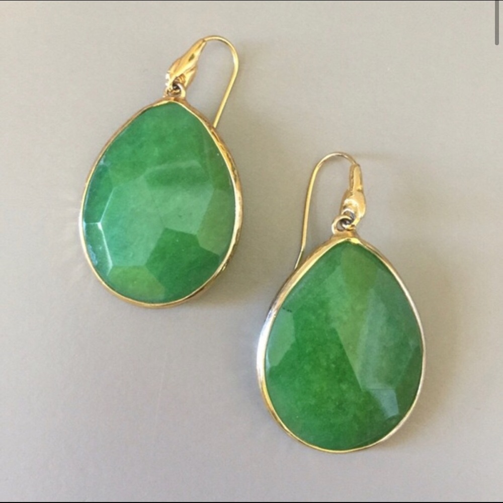 Stella & Dot Serenity Jade Stone Earrings